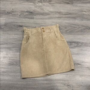 ONLY Ribbed in Light Tan mini skirt size small